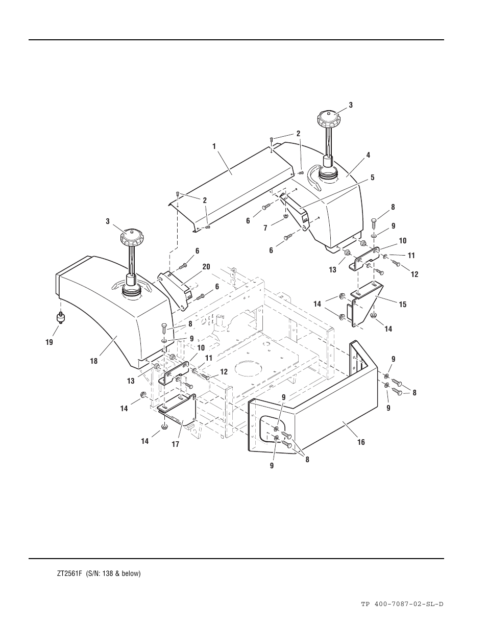Fuel tank, mount & bumper group | Simplicity ZT2761F User Manual | Page 14 / 75