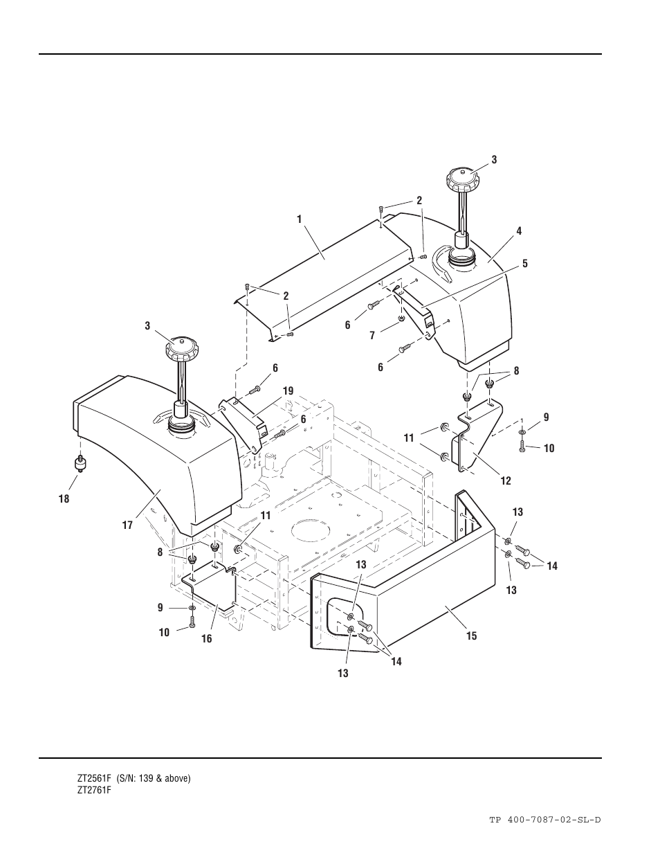 Fuel tank, mount & bumper group | Simplicity ZT2761F User Manual | Page 16 / 75