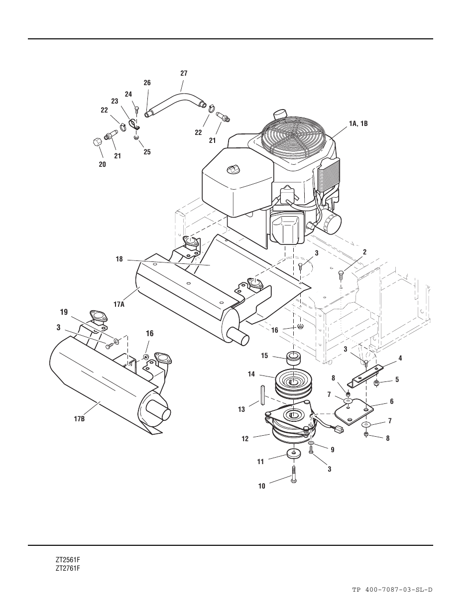 Engine & pto group | Simplicity ZT2761F User Manual | Page 28 / 75