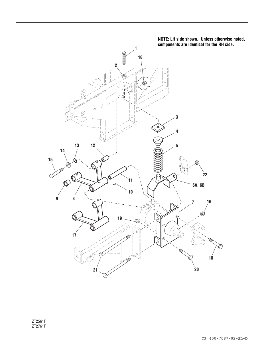 Rear suspension group | Simplicity ZT2761F User Manual | Page 48 / 75