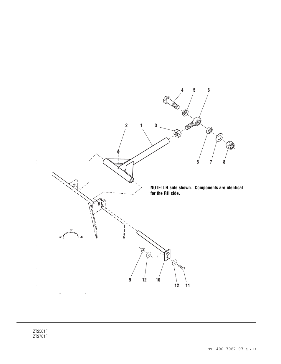 61” mower deck - rear mount bars | Simplicity ZT2761F User Manual | Page 74 / 75