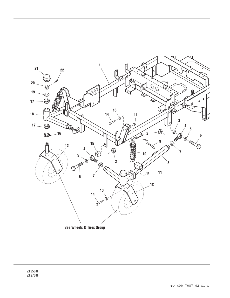 Main frame & front suspension group | Simplicity ZT2761F User Manual | Page 8 / 75