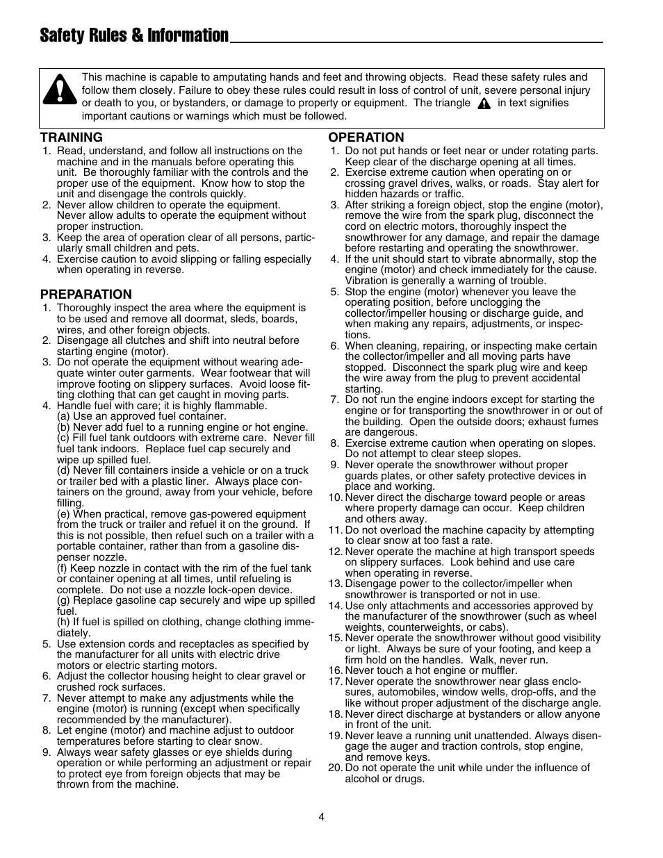 Safety rules & information | Simplicity 105308E User Manual | Page 7 / 36