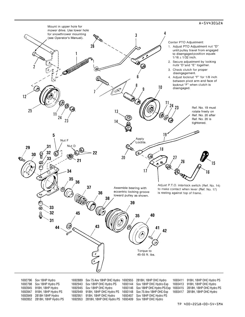 Pto control & cone clutch group | Simplicity SOVEREIGN TP 400-2218-00-SV-SMA User Manual | Page 26 / 76