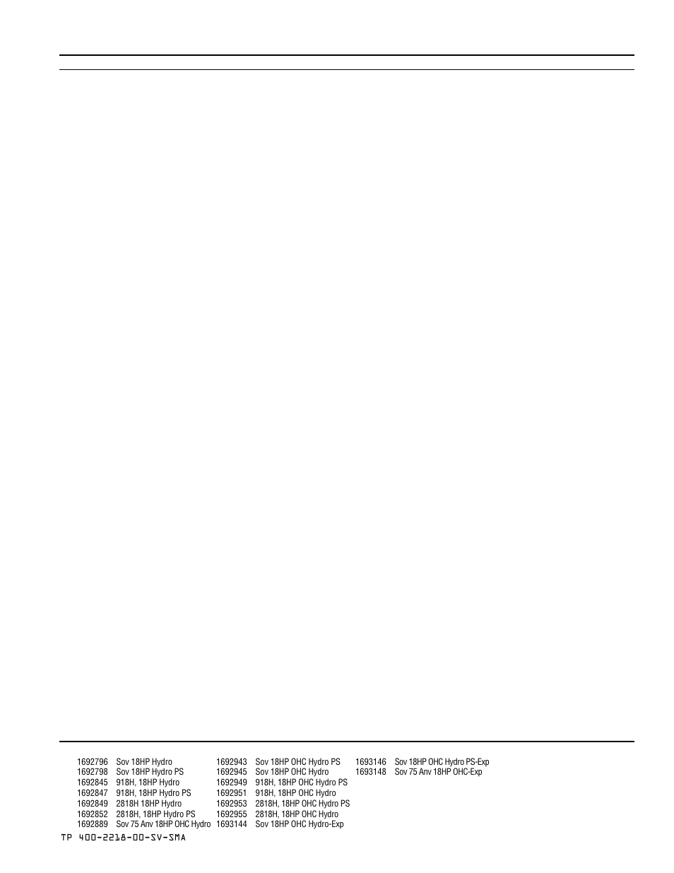 Seat & deck group - early models | Simplicity SOVEREIGN TP 400-2218-00-SV-SMA User Manual | Page 45 / 76