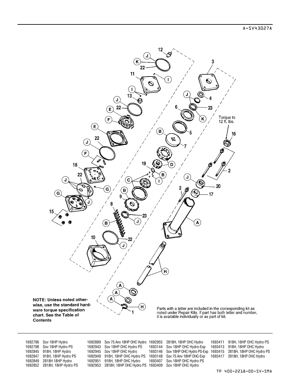 Power steering valve service parts | Simplicity SOVEREIGN TP 400-2218-00-SV-SMA User Manual | Page 56 / 76
