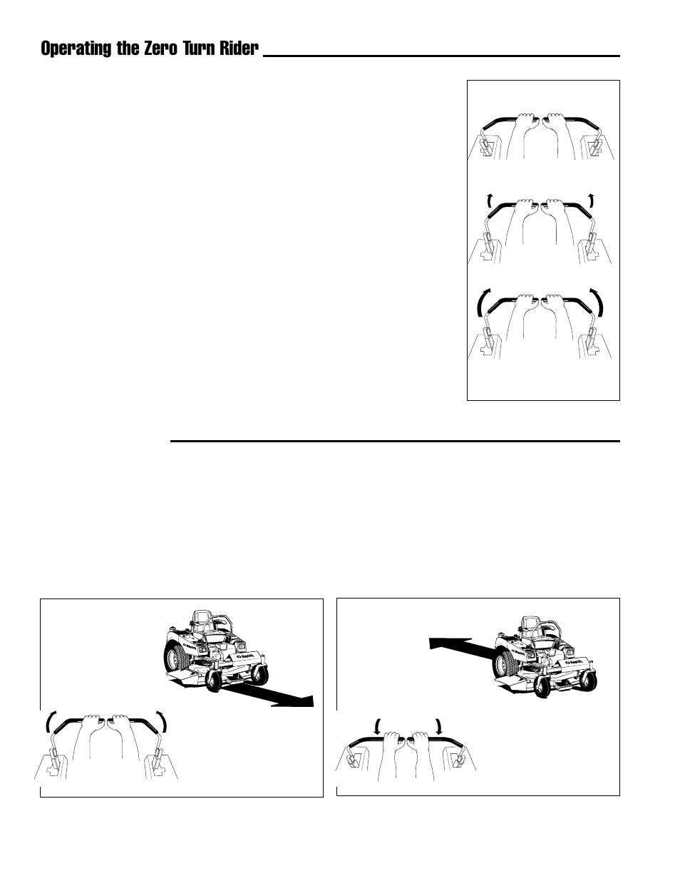 Operating the zero turn rider, Basic driving, Zero turn driving practice | Simplicity ZT2148 User Manual | Page 16 / 41