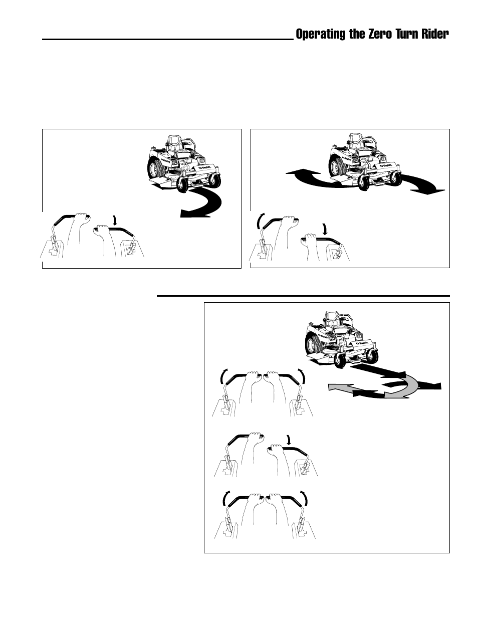 Operating the zero turn rider, Advanced driving | Simplicity ZT2148 User Manual | Page 17 / 41