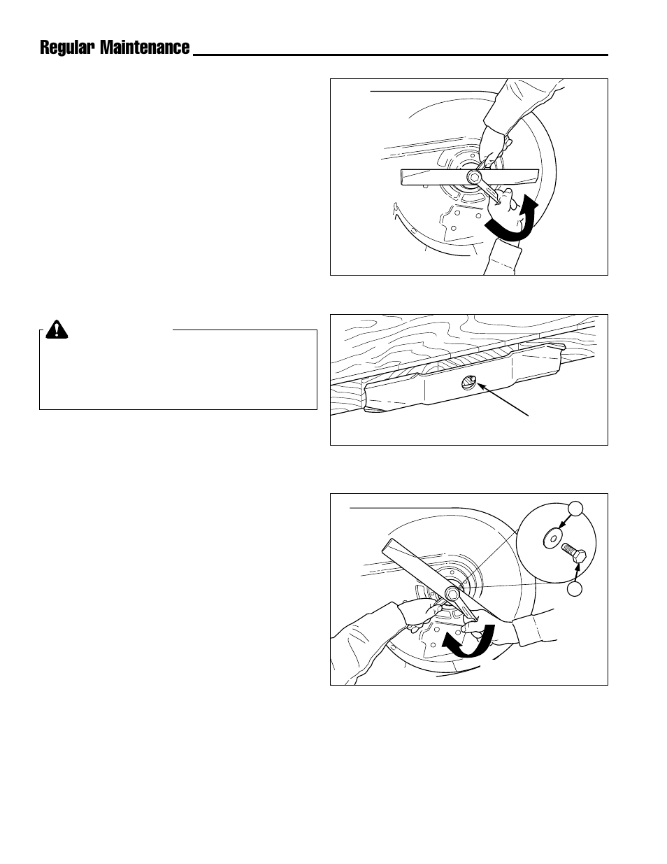 Regular maintenance, Warning, Servicing the mower blades | Simplicity ZT2148 User Manual | Page 22 / 41