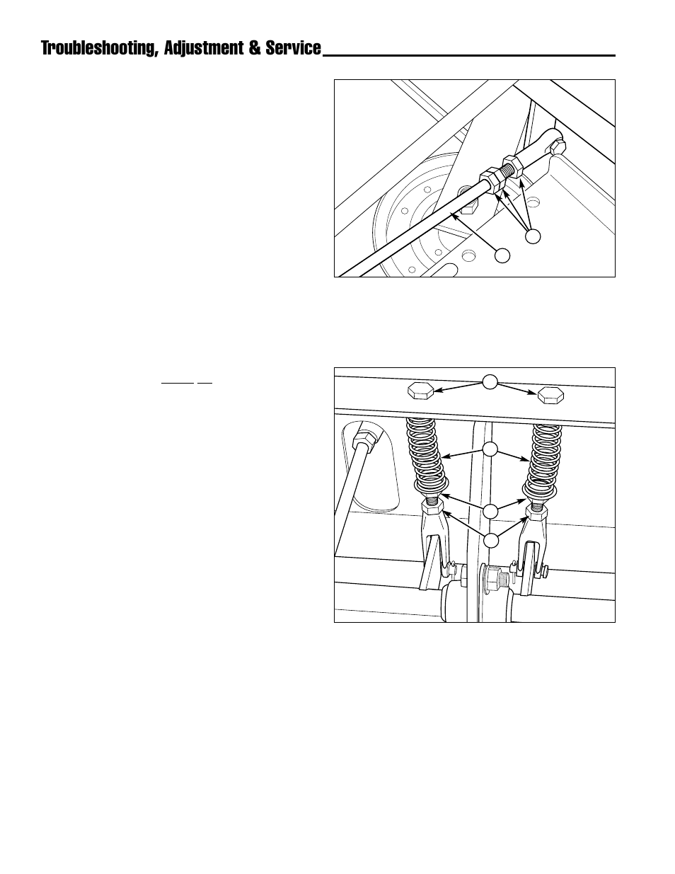 Troubleshooting, adjustment & service, Neutral adjustment, Neutral position and return spring adjustment | Simplicity ZT2148 User Manual | Page 28 / 41