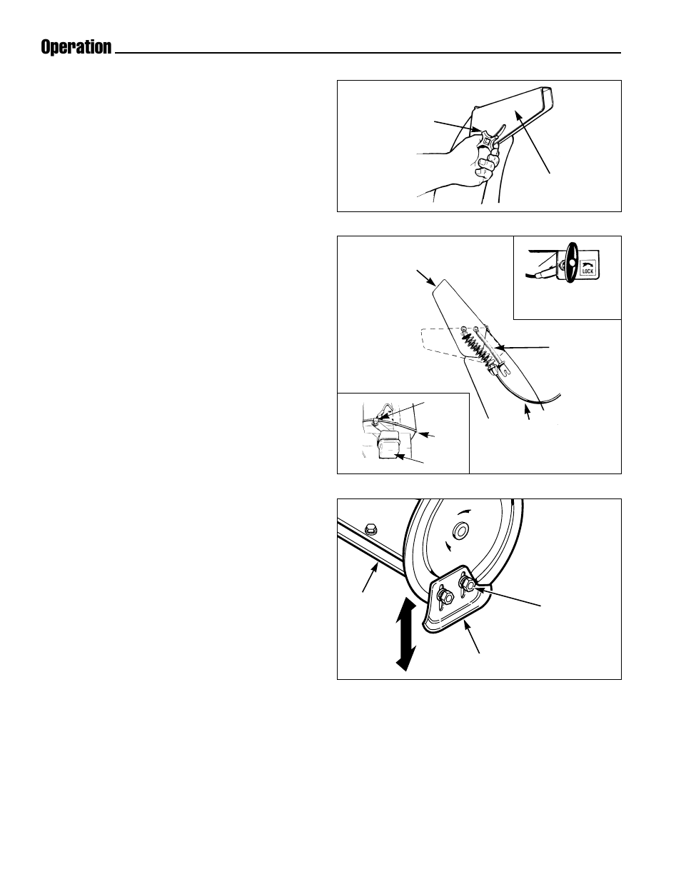 Operation, Engine speed, Ground speed selector | Deflector, Scraper bar & skid shoes | Simplicity 1691948 User Manual | Page 16 / 27