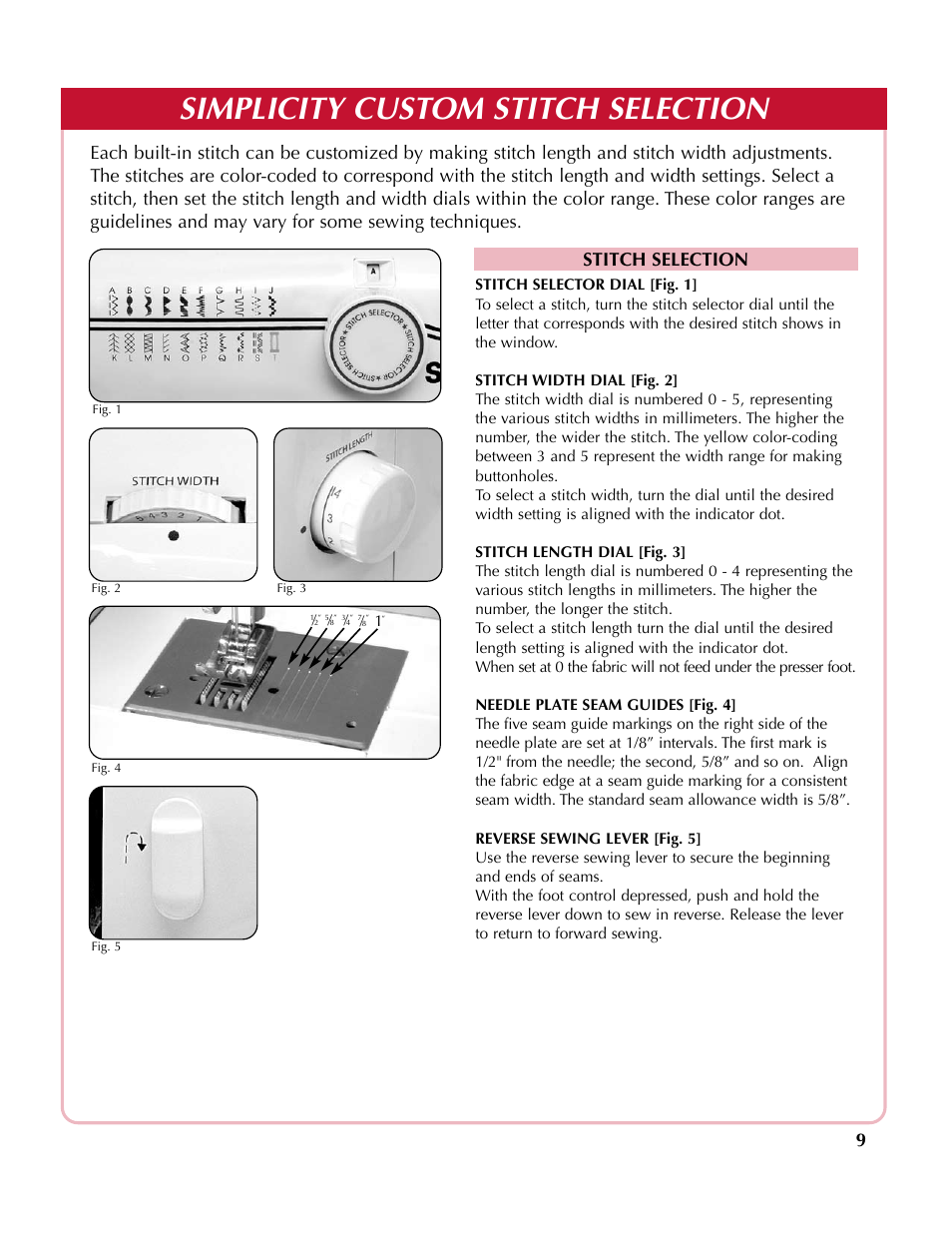 Simplicity custom stitch selection | Simplicity SA2200 User Manual | Page 10 / 35