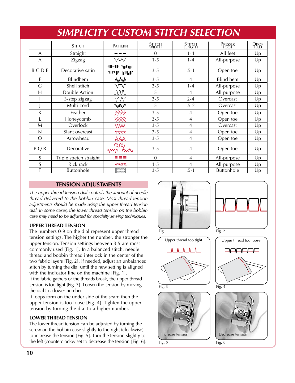 Simplicity custom stitch selection | Simplicity SA2200 User Manual | Page 11 / 35