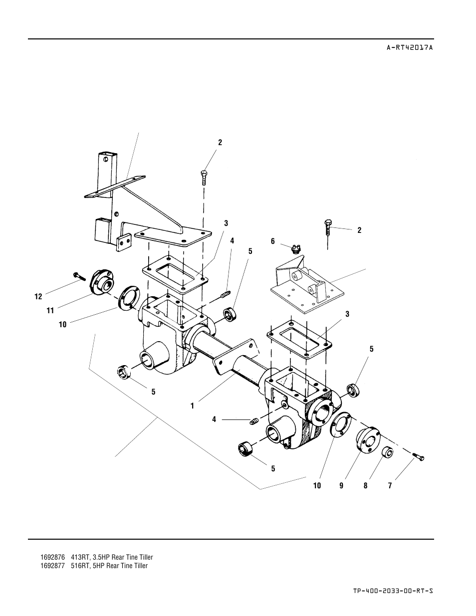 Transmission housing | Simplicity 516RT User Manual | Page 12 / 22