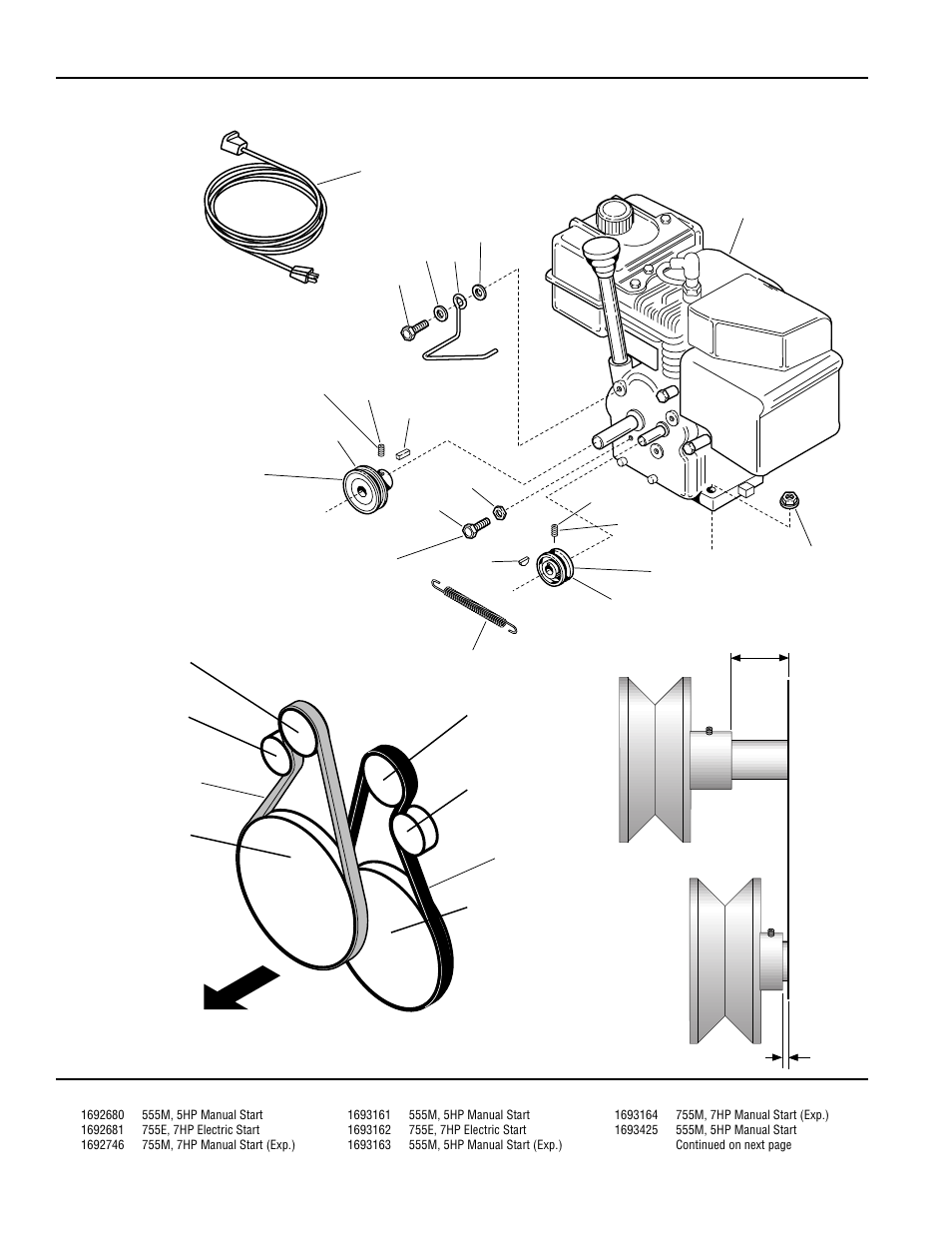 Engine, Front (auger) | Simplicity 1692680 User Manual | Page 14 / 36