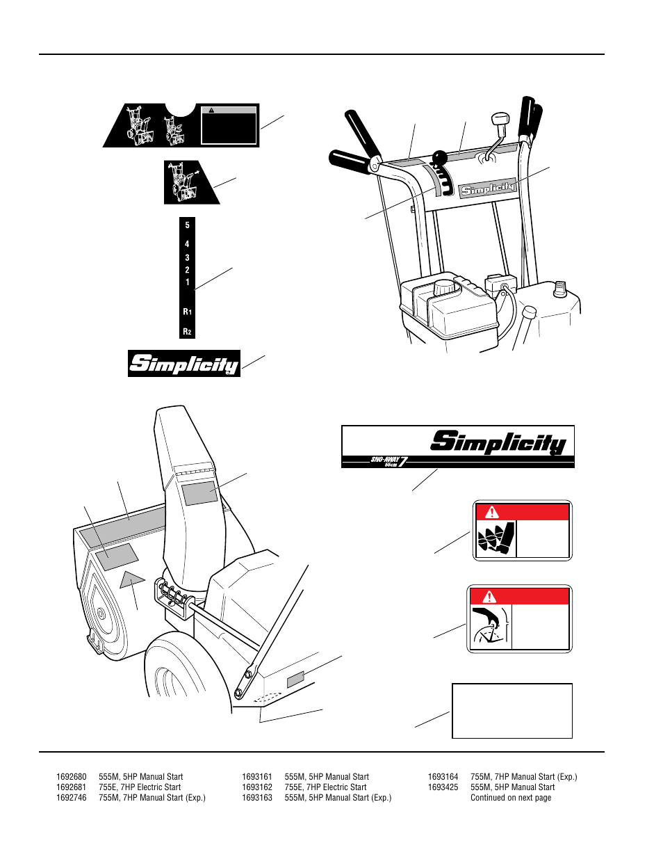 Danger, Decals | Simplicity 1692680 User Manual | Page 22 / 36