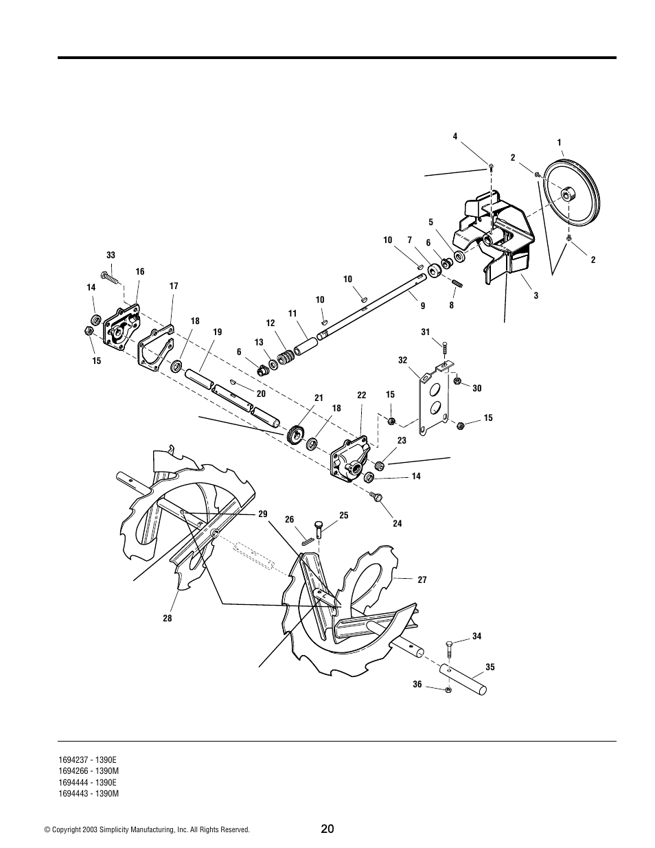 Auger and impeller group - 38 | Simplicity 1390M User Manual | Page 20 / 44