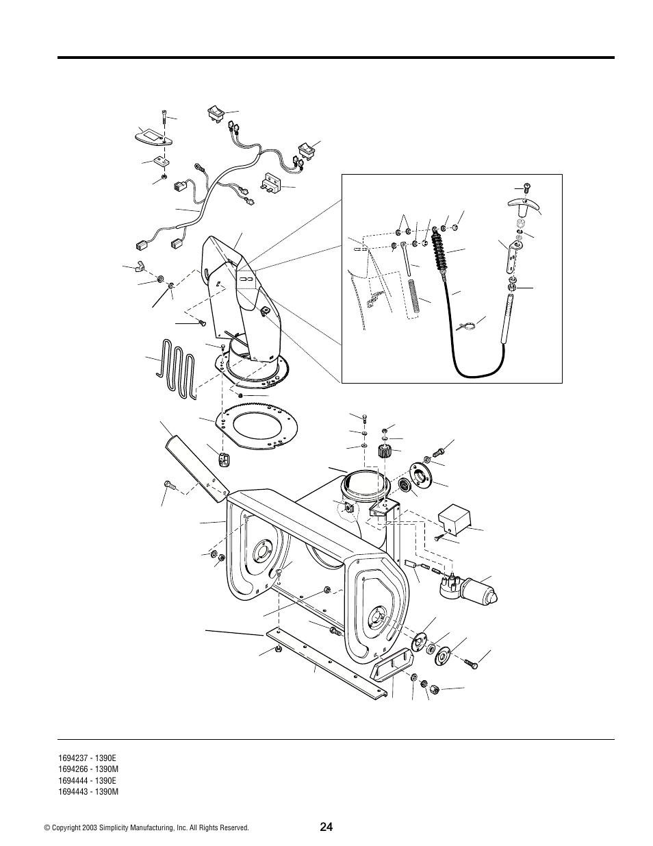 Auger housing and chute group - 38 | Simplicity 1390M User Manual | Page 24 / 44