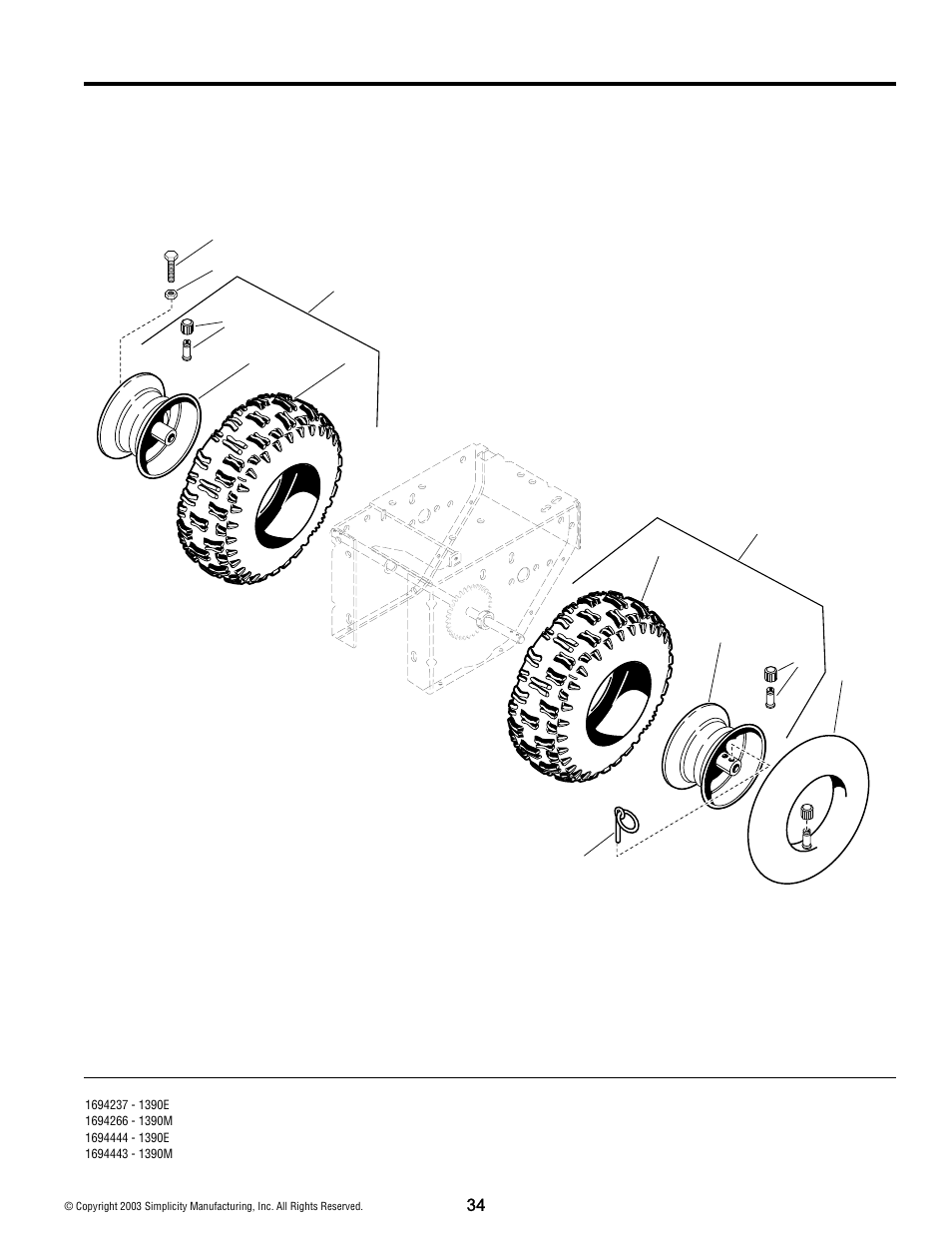 Wheels & tires group | Simplicity 1390M User Manual | Page 34 / 44