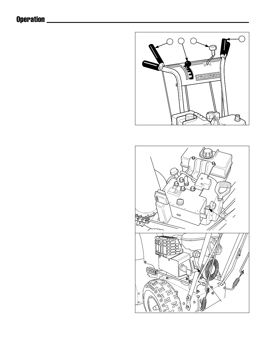 Operation, Operating the snowthrower, Ground speed selector | Engine speed | Simplicity 1693647 555M User Manual | Page 14 / 30
