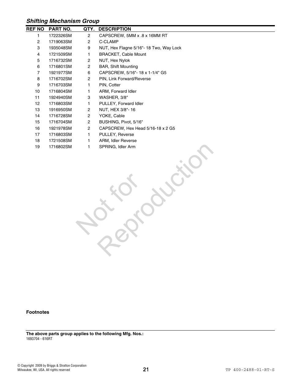 Not for reproduction | Simplicity 6HP 120492 User Manual | Page 21 / 24