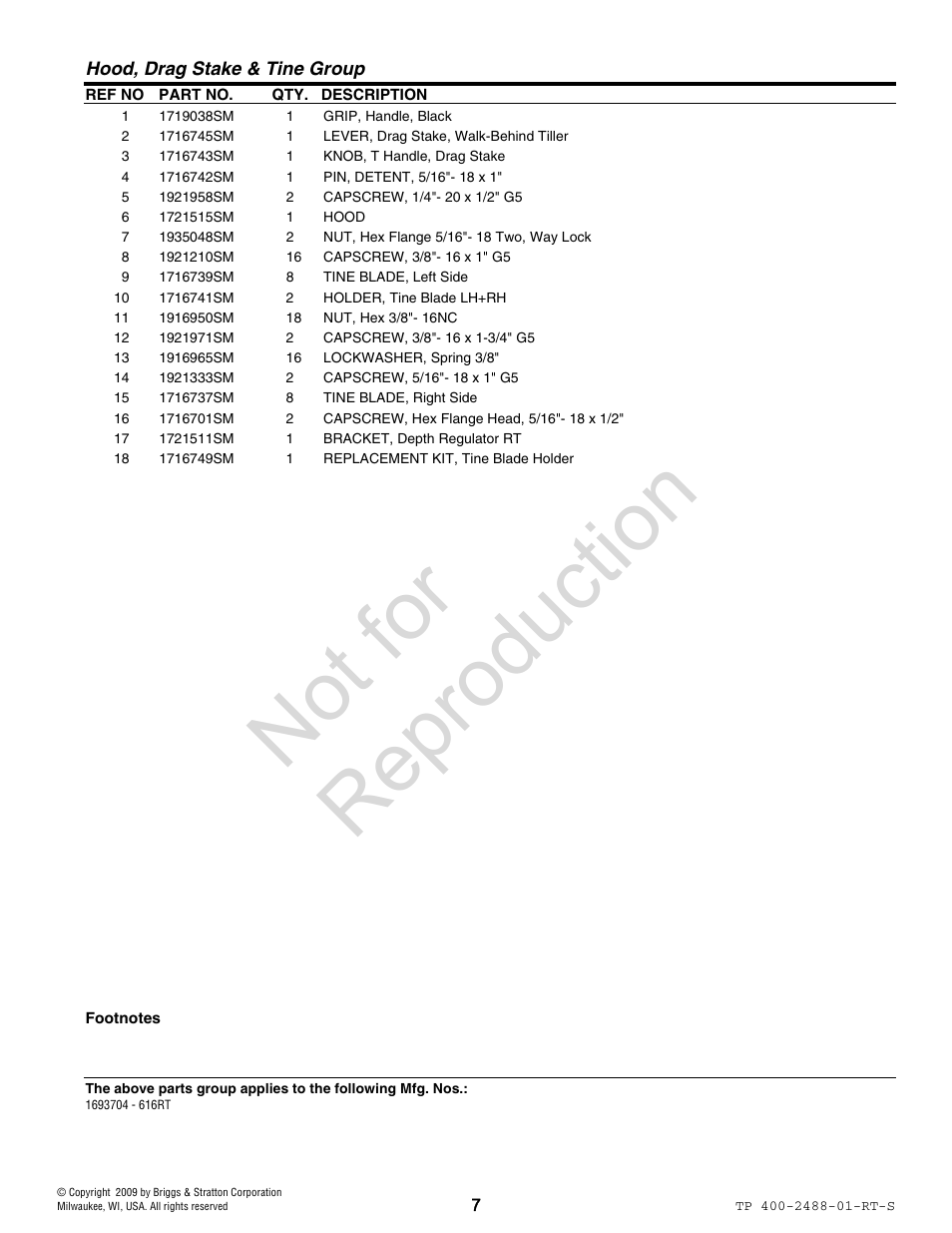 Not for reproduction | Simplicity 6HP 120492 User Manual | Page 7 / 24