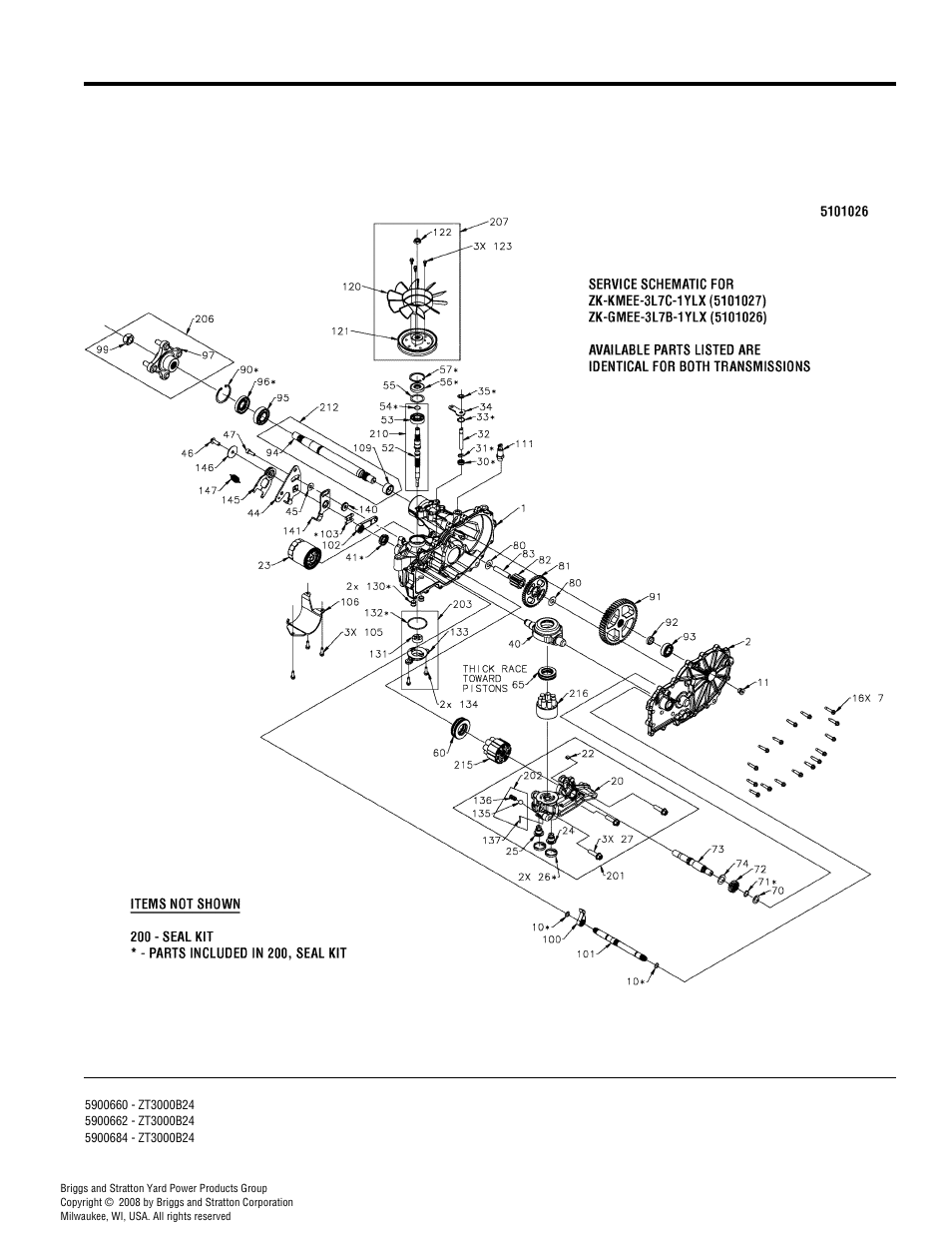 Transmission service parts | Simplicity ZT3000 User Manual | Page 16 / 54