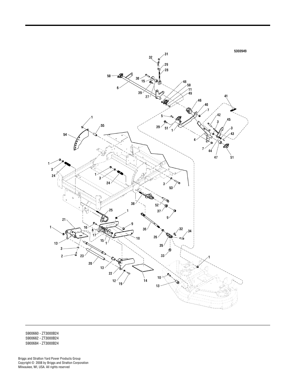 Deck lift group | Simplicity ZT3000 User Manual | Page 30 / 54