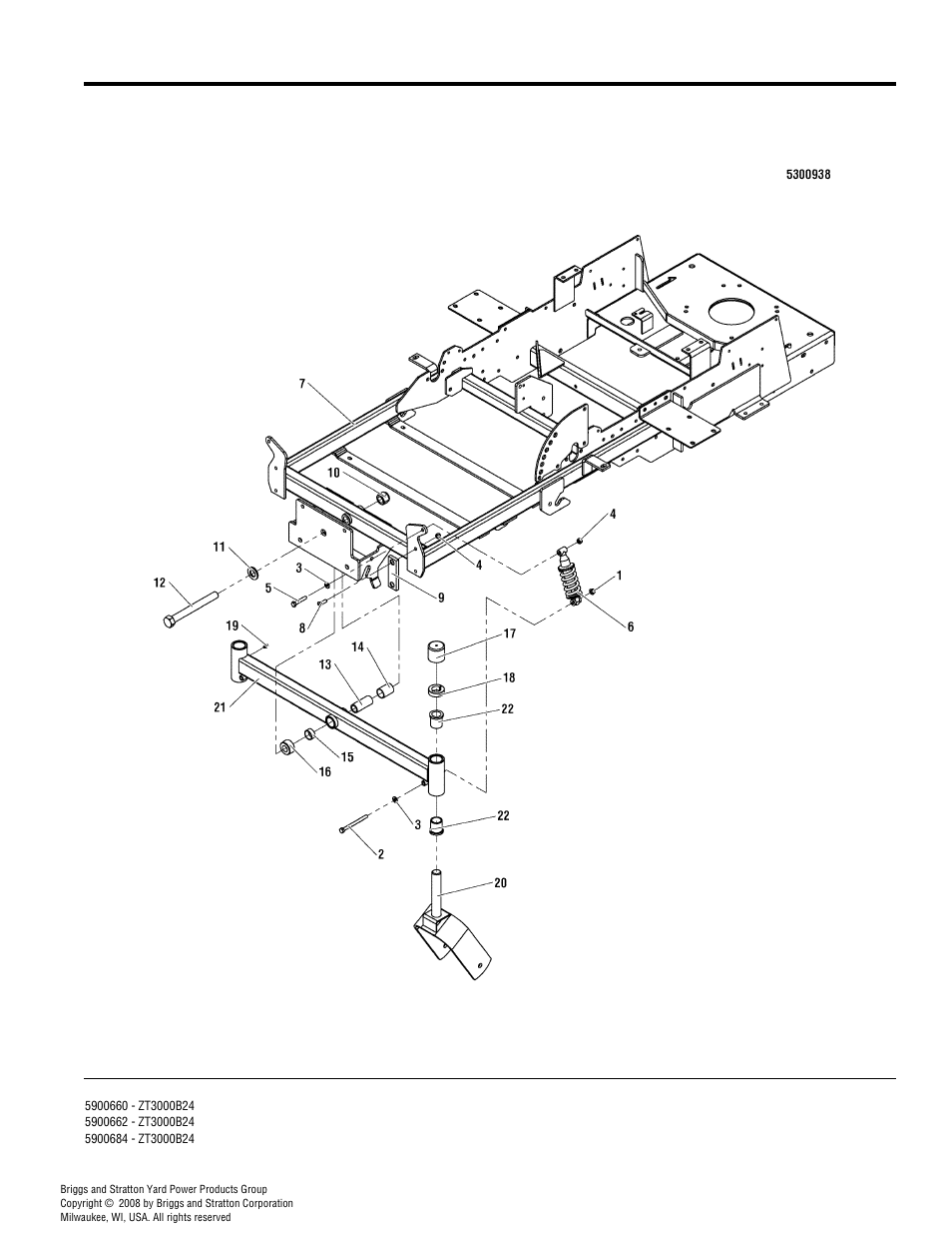 Main frame & front suspension group | Simplicity ZT3000 User Manual | Page 4 / 54