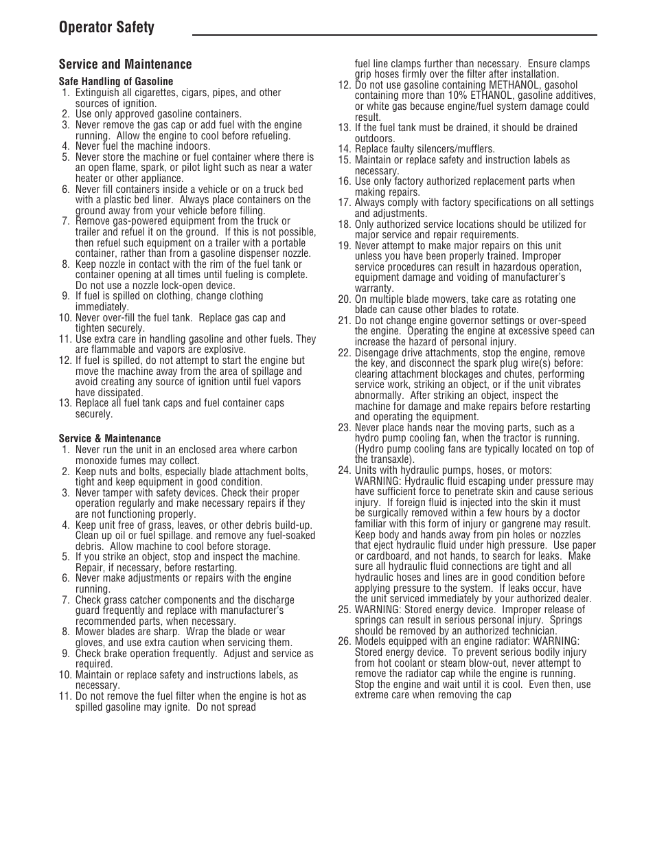 Operator safety | Simplicity ZT4000 Series User Manual | Page 10 / 44