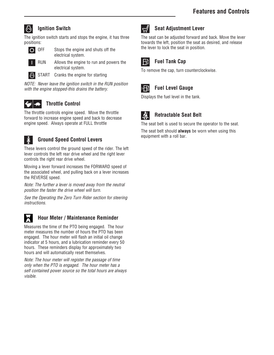 Features and controls | Simplicity ZT4000 Series User Manual | Page 17 / 44