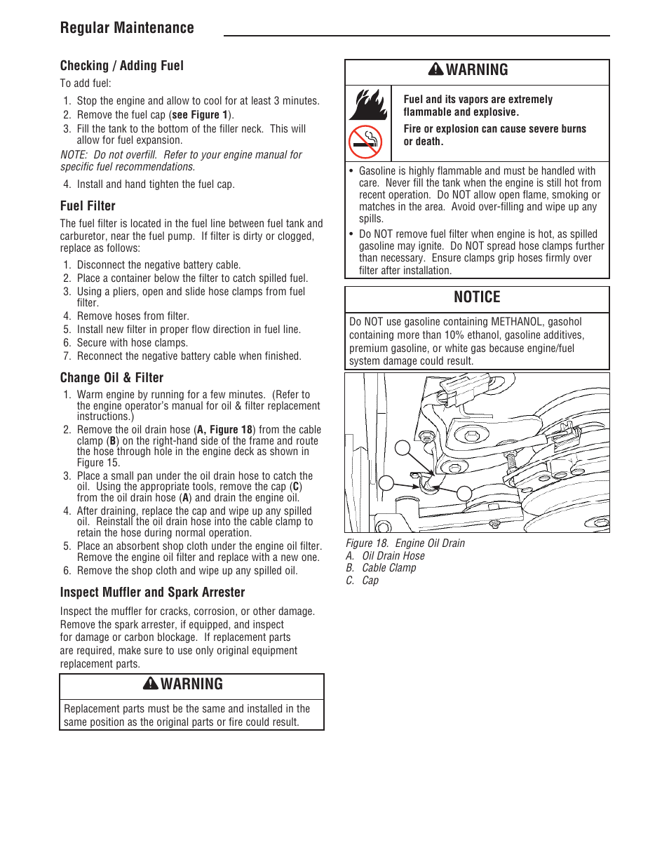 Regular maintenance warning, Notice, Warning | Simplicity ZT4000 Series User Manual | Page 28 / 44