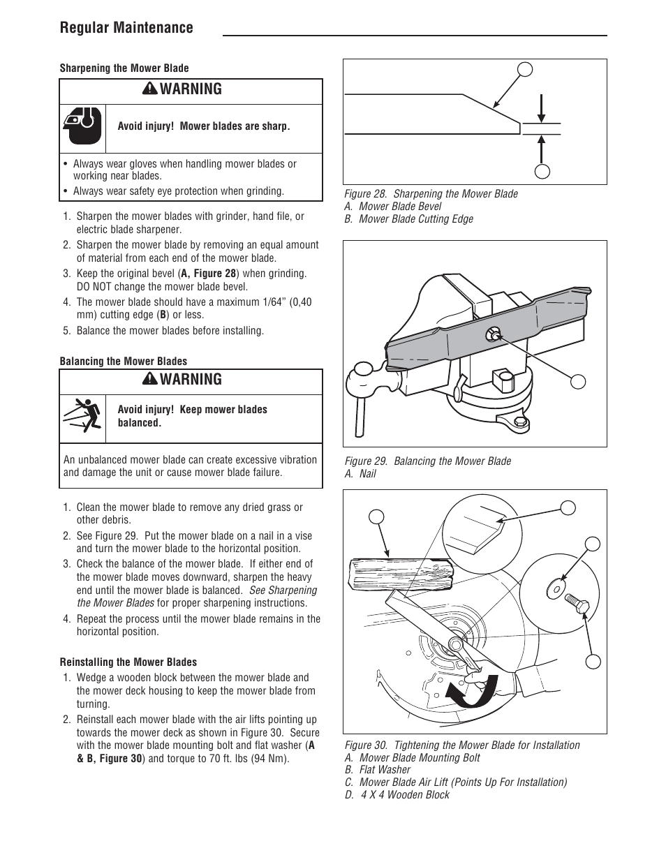 Regular maintenance, Warning | Simplicity ZT4000 Series User Manual | Page 32 / 44