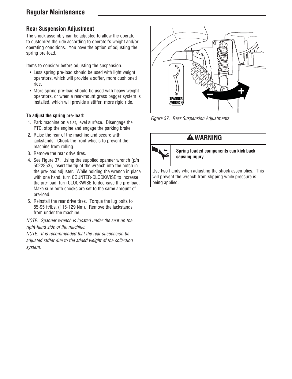 Regular maintenance, Warning | Simplicity ZT4000 Series User Manual | Page 36 / 44