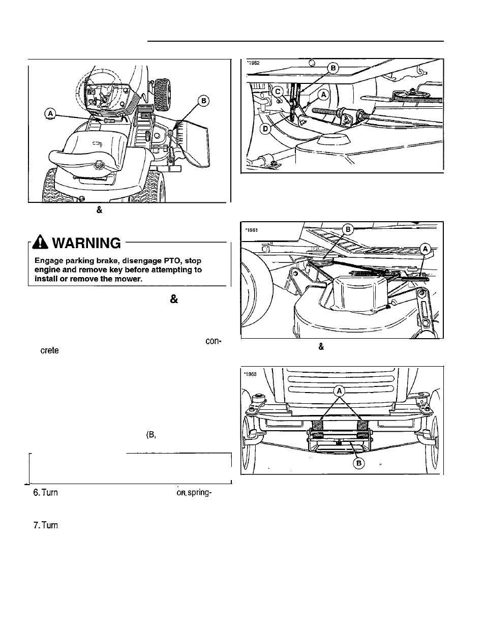 Operating the tractor, Caution, Mower deck removal installation | Simplicity 14HP User Manual | Page 18 / 50