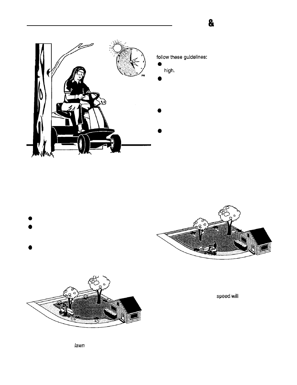 Lawn care mowing information, When and how often to mow, What mowing patterns to use | Simplicity 14HP User Manual | Page 45 / 50
