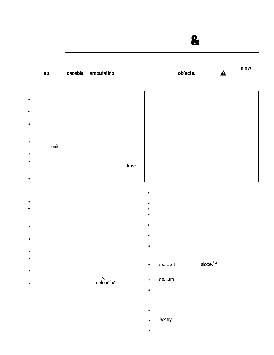 Safety rules information, A warning, General operation | Slope operation | Simplicity 14HP User Manual | Page 9 / 50