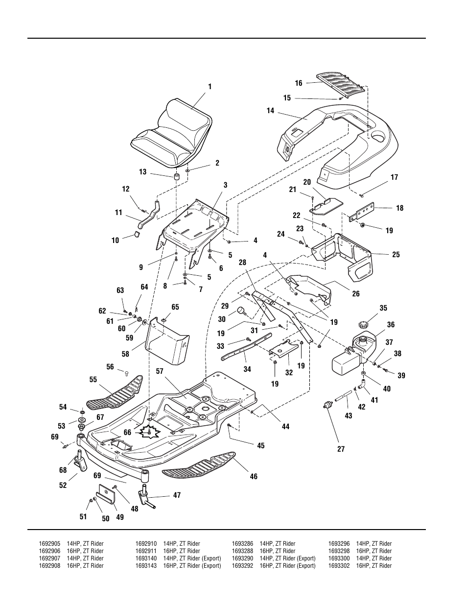 Frame, body & fuel system group | Simplicity ZERO TURN TP 400-2169-01-ZT-SMA User Manual | Page 6 / 46