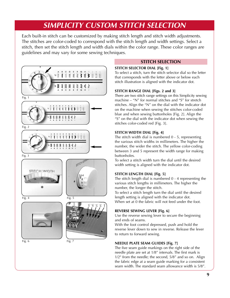 Simplicity custom stitch selection | Simplicity sw210 User Manual | Page 10 / 35