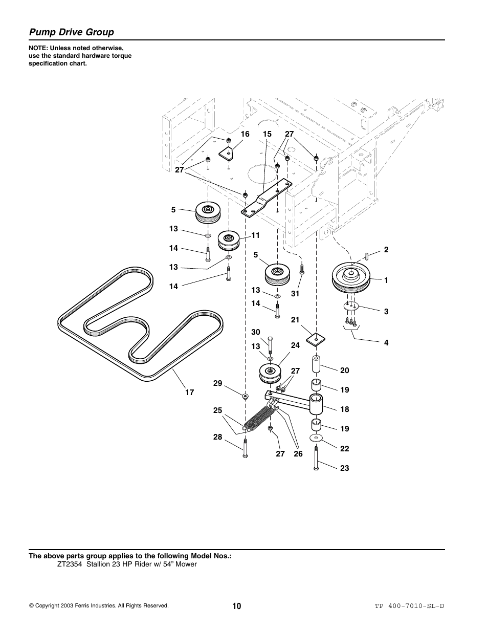 Pump drive group | Simplicity ZT2354 User Manual | Page 16 / 53