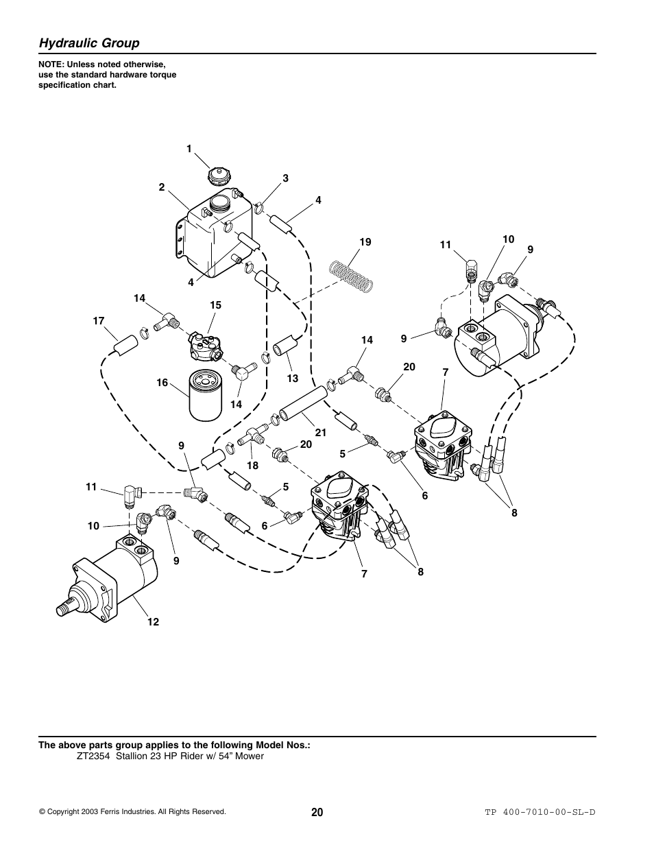 Hydraulic group | Simplicity ZT2354 User Manual | Page 26 / 53