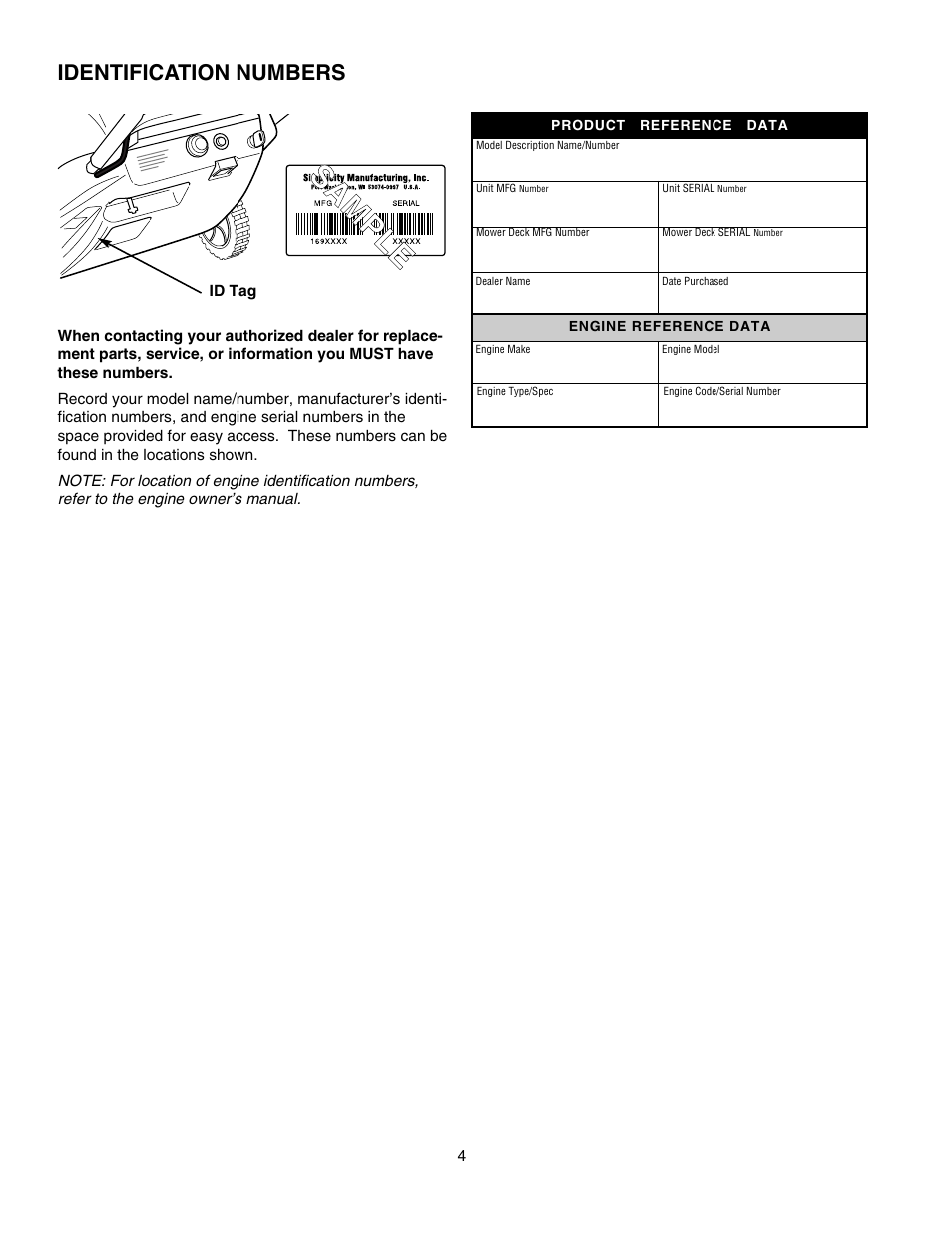 Identification numbers | Simplicity 1694583 319M User Manual | Page 8 / 22