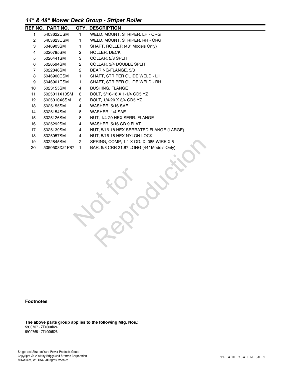 Not for reproduction | Simplicity ZT4000 User Manual | Page 49 / 52