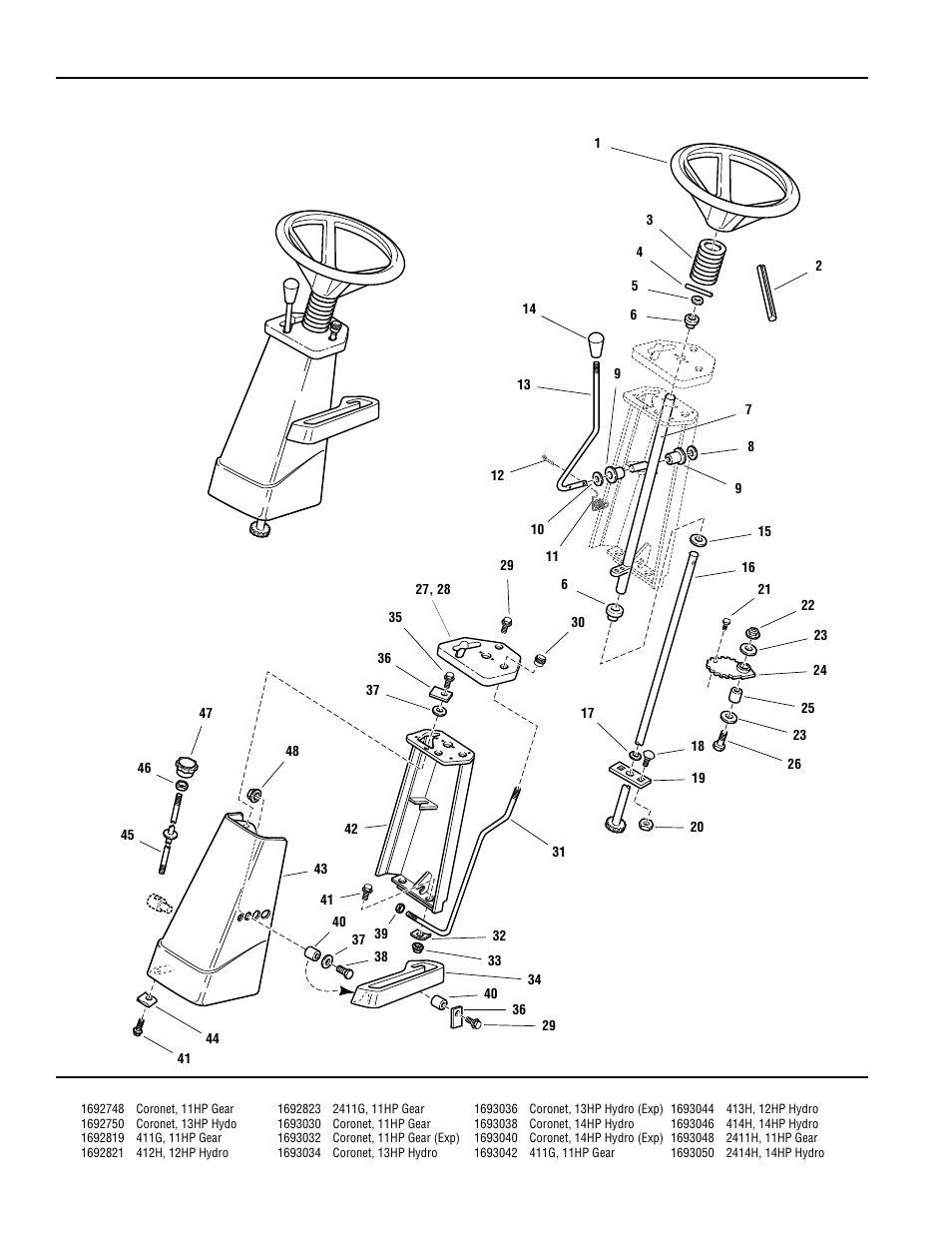 Front column & dash | Simplicity CORONET 400 User Manual | Page 18 / 78