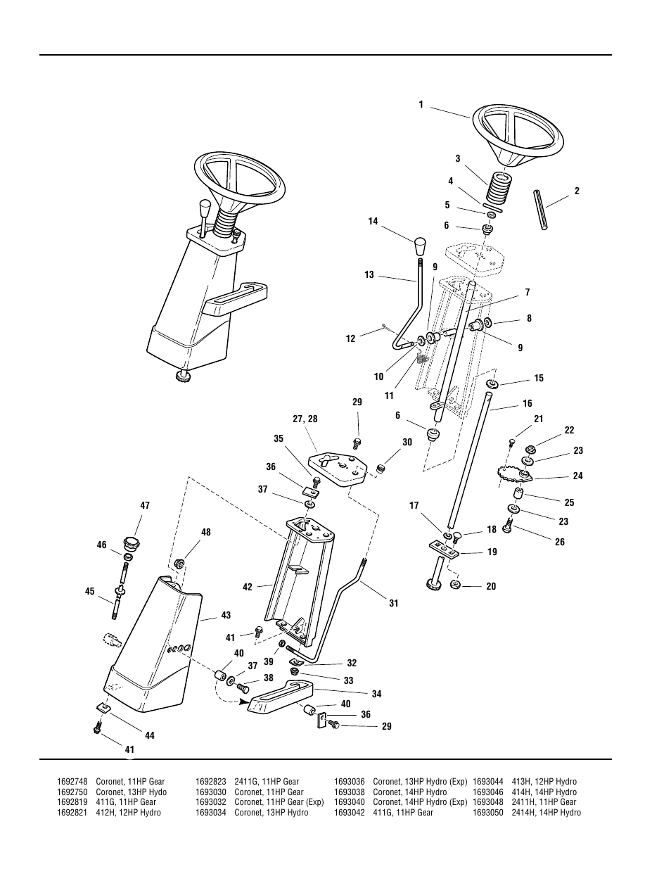 Front column & dash | Simplicity CORONET 400 User Manual | Page 20 / 78