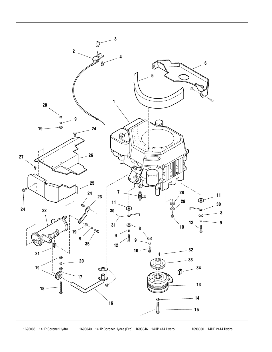 Engine group - kohler models | Simplicity CORONET 400 User Manual | Page 24 / 78