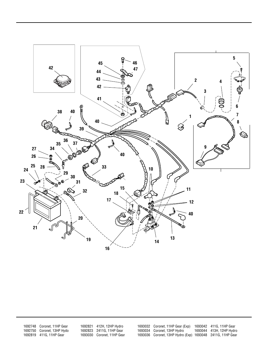 Electrical group - briggs & stratton models | Simplicity CORONET 400 User Manual | Page 26 / 78
