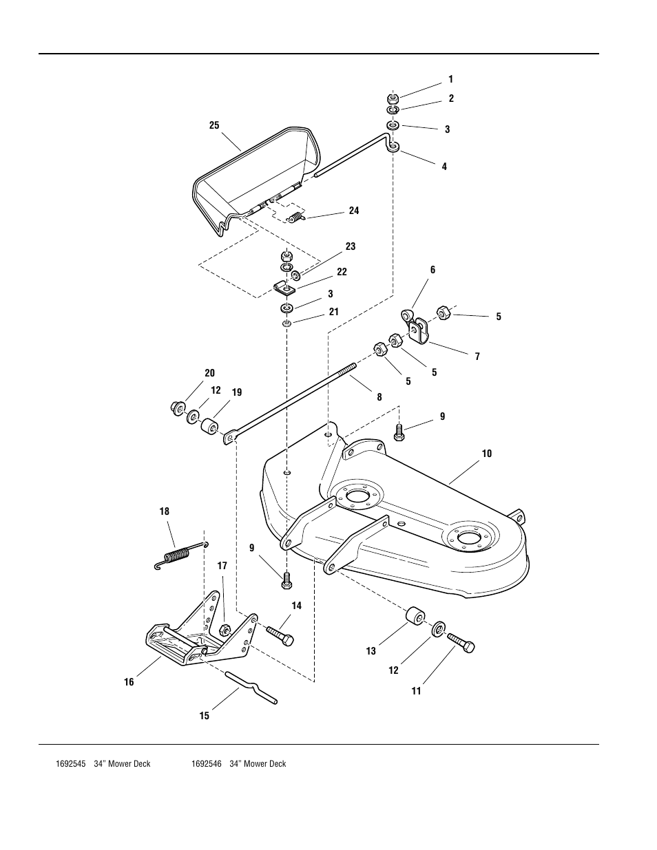34” mower deck - housing, hitch & deflector | Simplicity CORONET 400 User Manual | Page 58 / 78