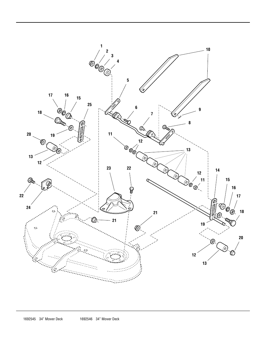 34” mower deck - height adjustment | Simplicity CORONET 400 User Manual | Page 62 / 78
