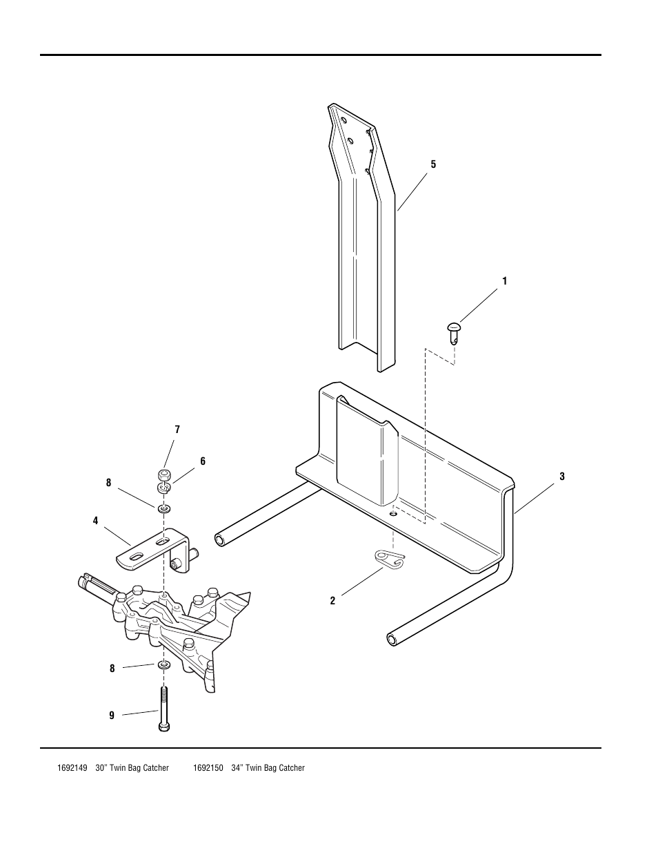 30” & 34” twin bag grass catchers - hitch | Simplicity CORONET 400 User Manual | Page 72 / 78